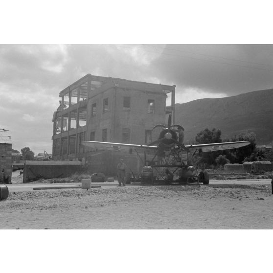 La maintenance d'un hydravion Arado Ar-196 immatriculé D1+GL du Aufklärungsgruppe.126.