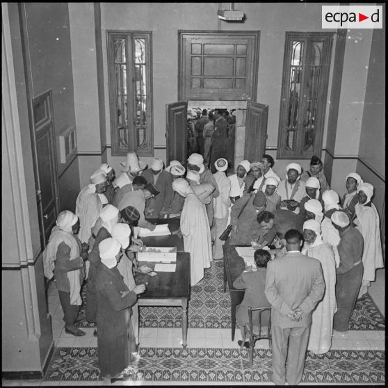 Région d'Oran. Première journée de vote pour le référendum.