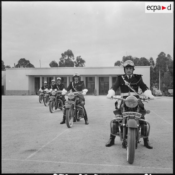 Alger. Entraînement d'une unité de gendarmerie.