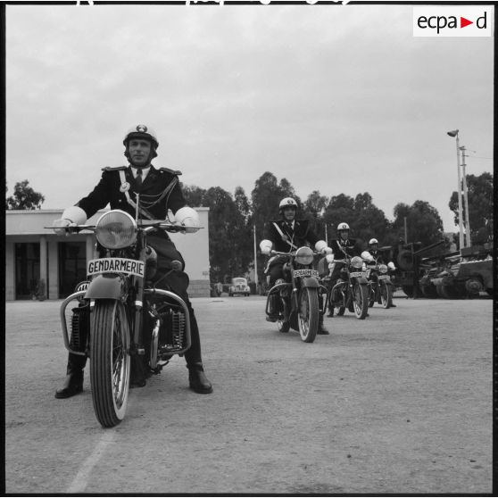 Alger. Entraînement d'une unité de gendarmerie.