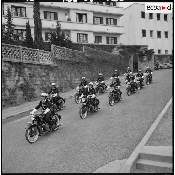 Alger. Entraînement d'une unité de gendarmerie.