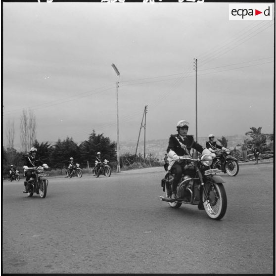 Alger. Entraînement d'une unité de gendarmerie.