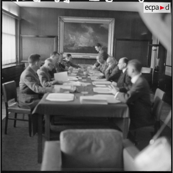 Alger. Séance de travail des autorités au gouvernement général de l'Algérie.