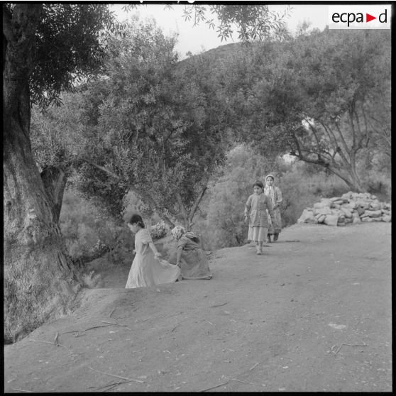 Ouled-Ouaret. Les enfants se rendent à l'école.