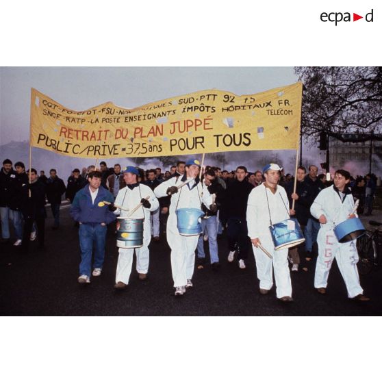 12 décembre 1995. Paris 11e. Manifestation contre le plan Juppé.