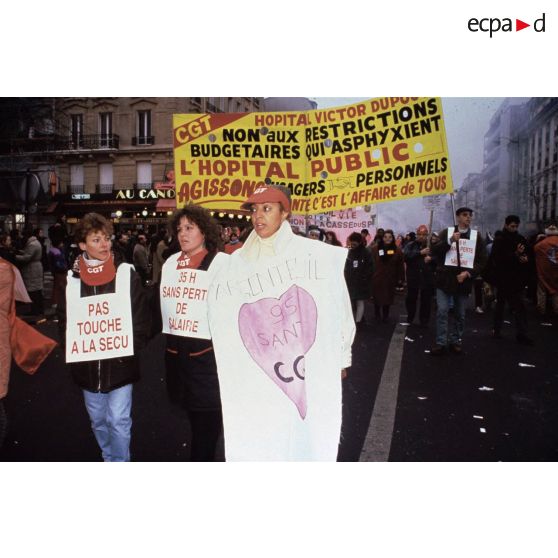 12 décembre 1995. Paris 12e. Manifestation contre le plan Juppé.