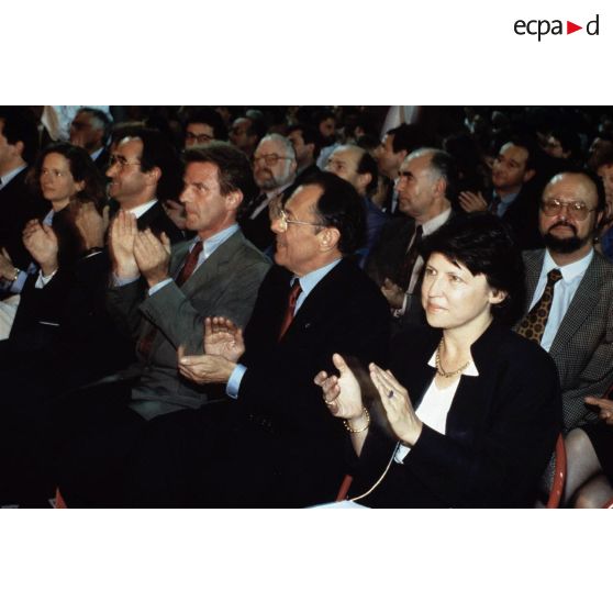 07 juin 1994. Créteil (94). Elections européennes. Meeting du Parti Socialiste au Palais des Sports.