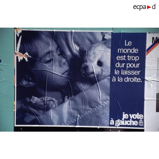 Avril 1995. Paris. Elections présidentielles : affiche du PS.