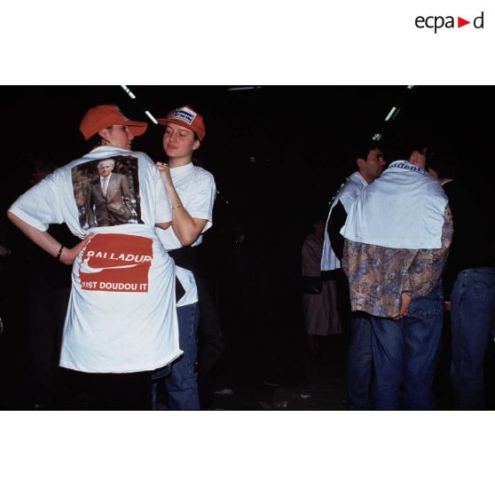 25 mars 1995. Le Bourget (93). Elections présidentielles : meeting d'Edouard Balladur.