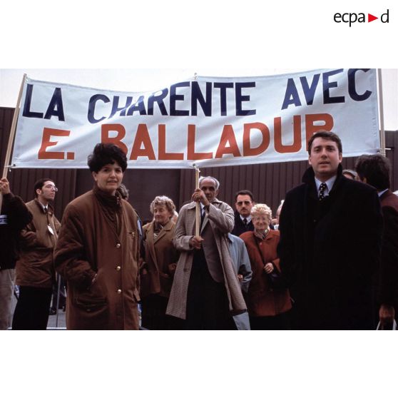 25 mars 1995. Le Bourget (93). Elections présidentielles : meeting d'Edouard Balladur.