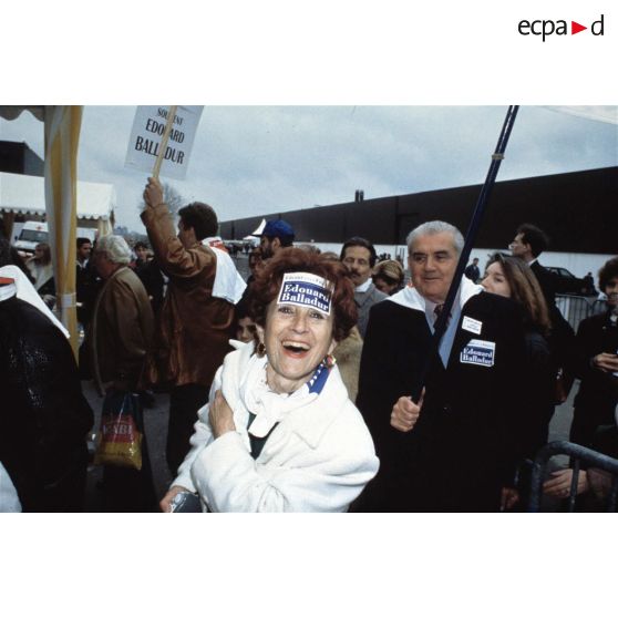 25 mars 1995. Le Bourget (93). Elections présidentielles : meeting d'Edouard Balladur.