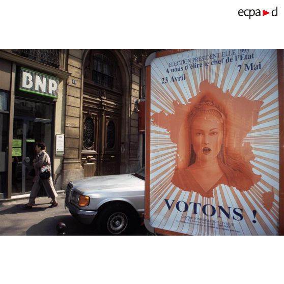 Avril 1995. Paris. Elections présidentielles : incitation au vote.