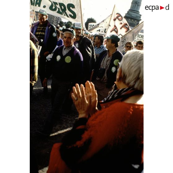 29 septembre 1991. Paris. Manifestation des agriculteurs FNSEA/CNJA contre la réforme de la PAC.