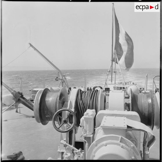 Oran. Plage arrière de l'escorteur d'escadre Duperré.