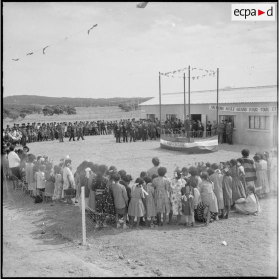 Discours de Mr Le Bigot, délégué ministériel à la Marine et président de l'association Seine - Algérie, à l'occasion de l'inauguration du foyer des jeunes de Clairfontaine.