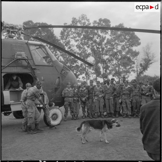 Alger. Ferme Germain. Arrivée du poste de télévision par hélicoptère.