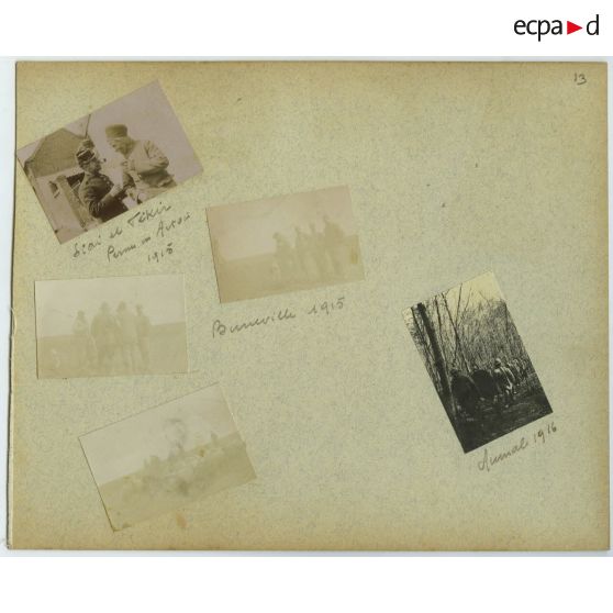 Douzième page de l'album dérelié de Georges Pila relatif à la première guerre mondiale.