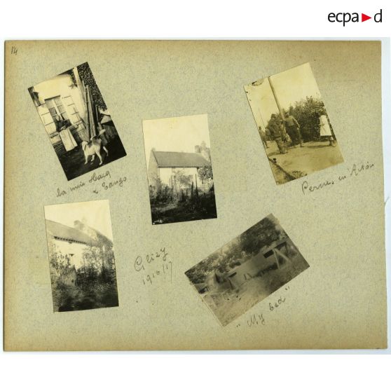 Treizième page de l'album dérelié de Georges Pila relatif à la première guerre mondiale.