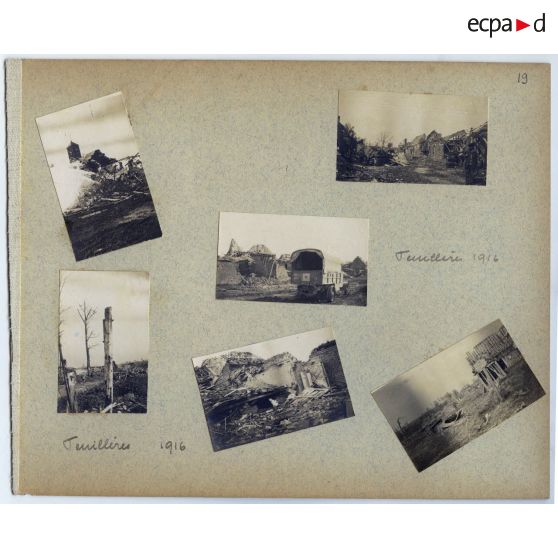 Dix-huitième page de l'album dérelié de Georges Pila relatif à la première guerre mondiale.