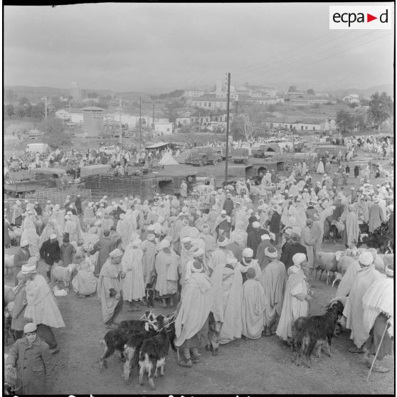 Action psychologique au marché à Bouira. [Description en cours]