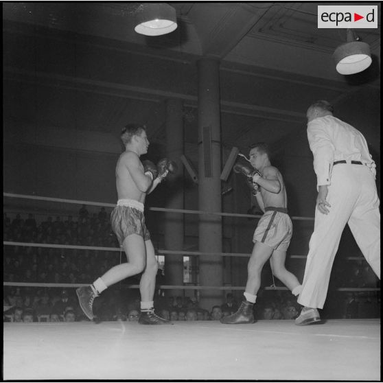 Demi-finale et finale interarmes de boxe d'Afrique du Nord. [Description en cours]