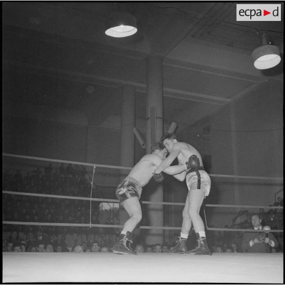 Demi-finale et finale interarmes de boxe d'Afrique du Nord. [Description en cours]