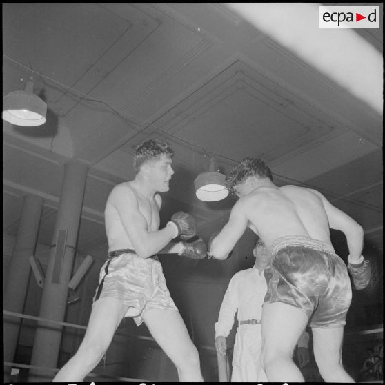 Demi-finale et finale interarmes de boxe d'Afrique du Nord. [Description en cours]