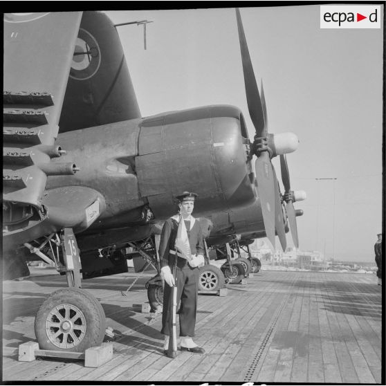 Le porte-avions Le Bois-Belleau. [Description en cours]