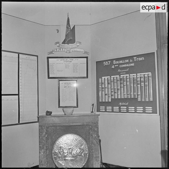 Menerville. La 4e compagnie du 587e bataillon du train (587e BT). Le tableau d'honneur.