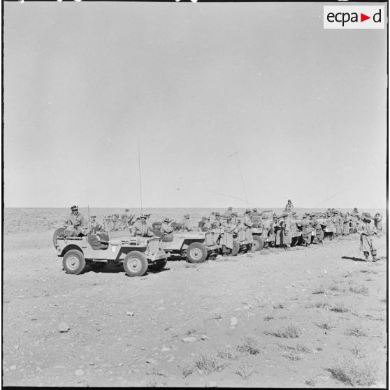 Abadla. La section portée de la Compagnie d'Appui du 35e régiment d'infanterie (RI).