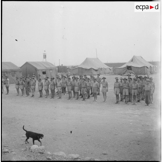 Campement militaire dans le désert. [Description en cours]