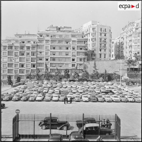 Alger. Les voitures garées sur le Forum.