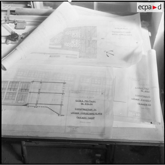 Koléa. Ecole militaire préparatoire nord-africaine. Plans des locaux d'enseignements.