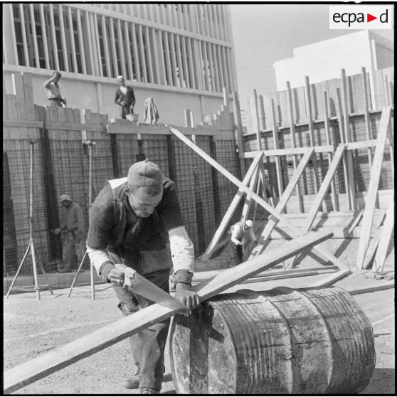 Koléa. Ecole militaire préparatoire nord-africaine. Chantier.