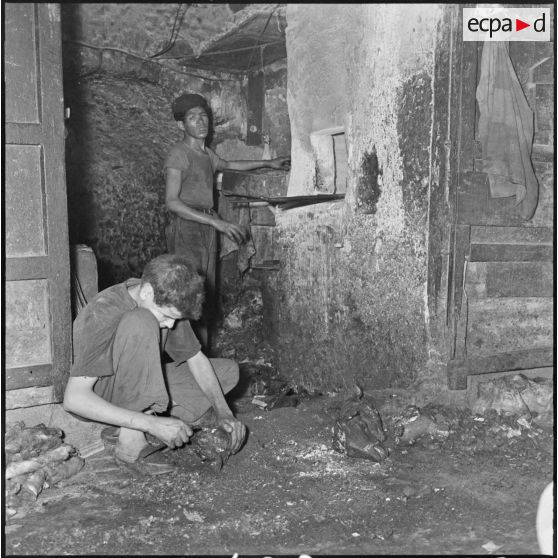 Casbah d'Alger. Echoppe : bouchers.