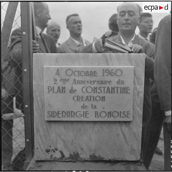 Bône. Pose de la première pierre de l'usine de sidérurgie.