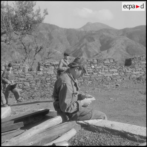 Poste d'Agmoune. 5e compagnie du 57e régiment d'infanterie (RI).