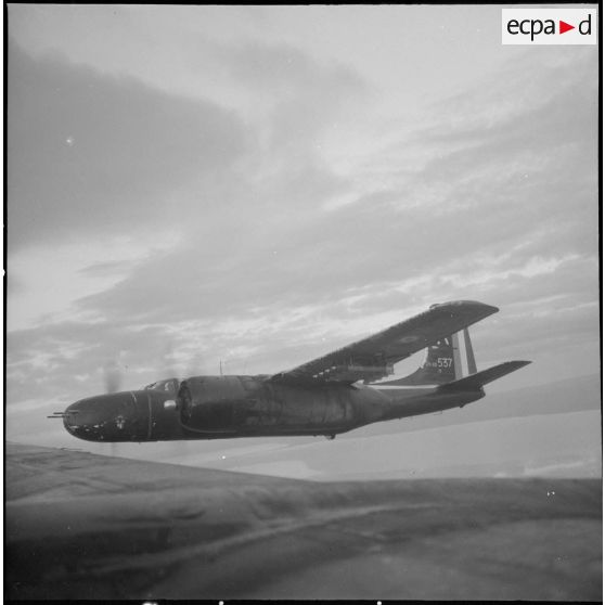 Le groupe Guyenne. Le Douglas B 26 Invader en vol.
