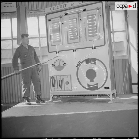 Camp de l'Alma. Centre d'instruction du service du matériel n°3 (CISM 3). Salle de circuit de charge et d'allumage.