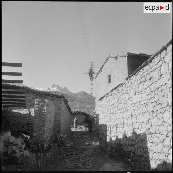Agouni Gueghrane. Dans les petites ruelles kabyles, se dressent maintenant des poteaux électriques.
