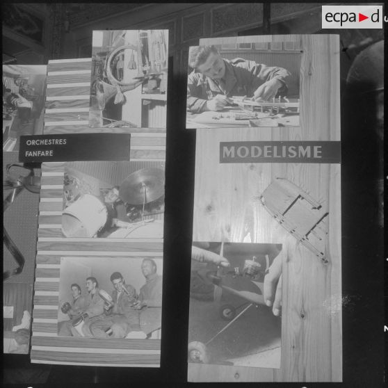 Alger. Hall du journal Le Bled. Exposition "Activités et loisirs". Orchestres, fanfare, modelisme.