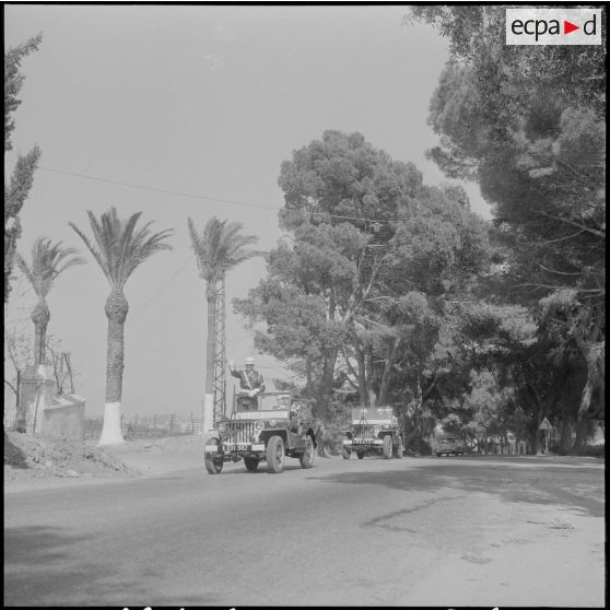 Alger. La compagnie de circulation routière n°210 (CCR 210) sur une route.