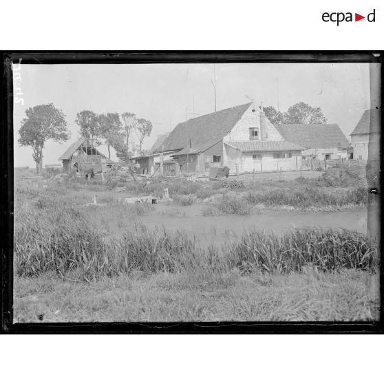 Lampernisse, Belgique, QG d'artillerie belge (ferme Peters). [légende d'origine]