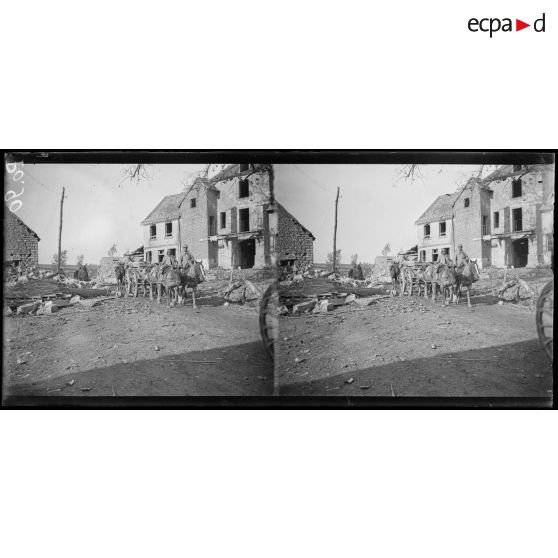 Montigny-sur-Vesle. Marne. Un coin du village. [légende d'origine]