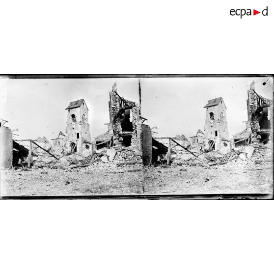 Marfaux, les ruines de l'église. [légende d'origine]