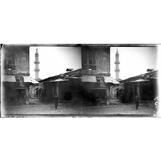 Le minaret de la grande mosquée de Mersina. [légende d'origine]