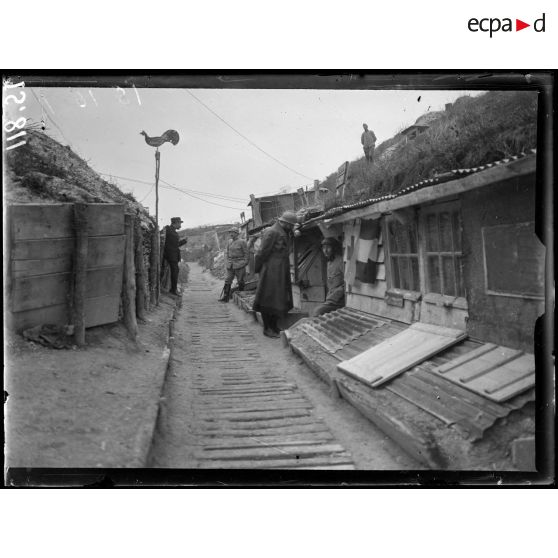 Près de Reims, Marne, secteur de la Butte de tir. Le poste de secours. [légende d'origine]