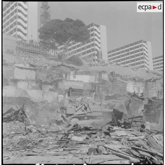 Alger. Démolition des bidonvilles de la cité Vinci.