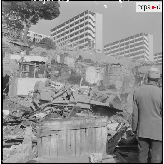 Alger. Démolition des bidonvilles de la cité Vinci.