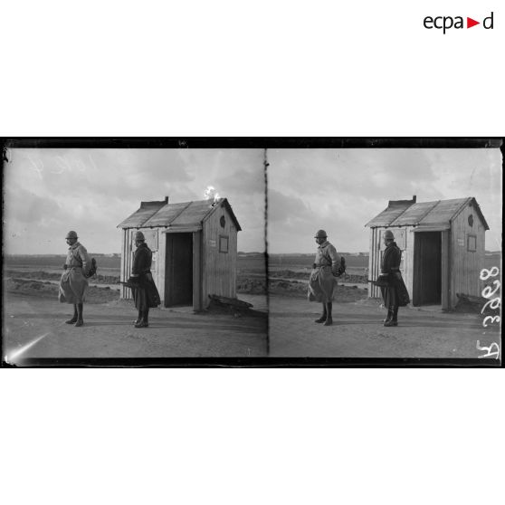 Adinkerke. Poste de surveillance à la frontière. [légende d'origine]